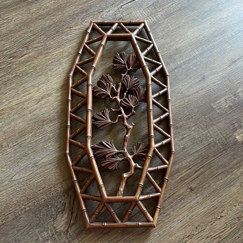🌿 Vintage HOMCO Faux Bamboo Wall Decor | Hollywood Regency